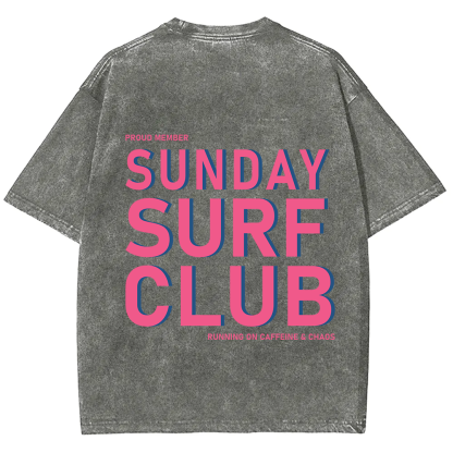Sunday Surf Club Unisex Fit Washed T-Shirt