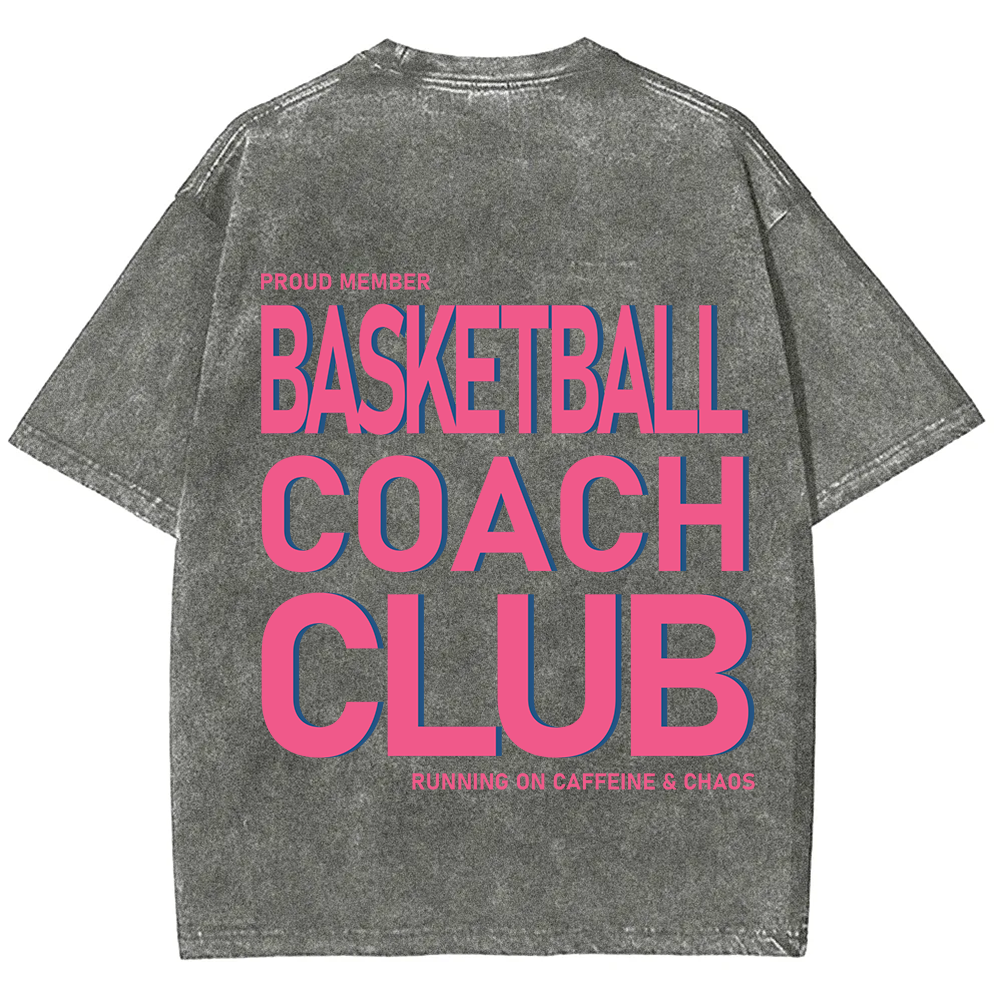 Basketball Coach Club Unisex Fit Washed T-Shirt