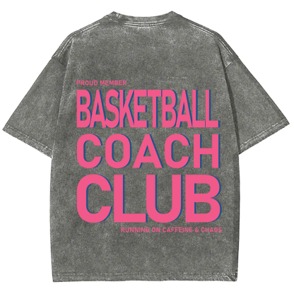 Basketball Coach Club Unisex Fit Washed T-Shirt