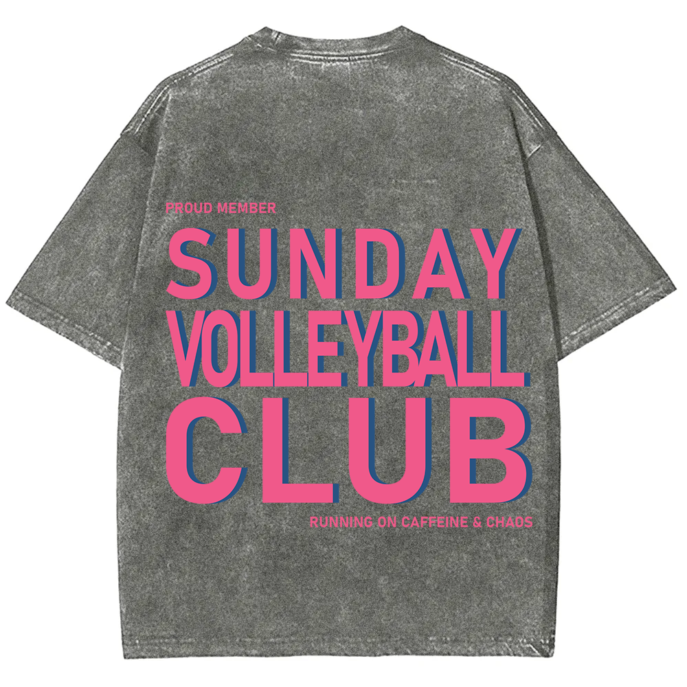 Sunday Volleyball Club Unisex Fit Washed T-Shirt
