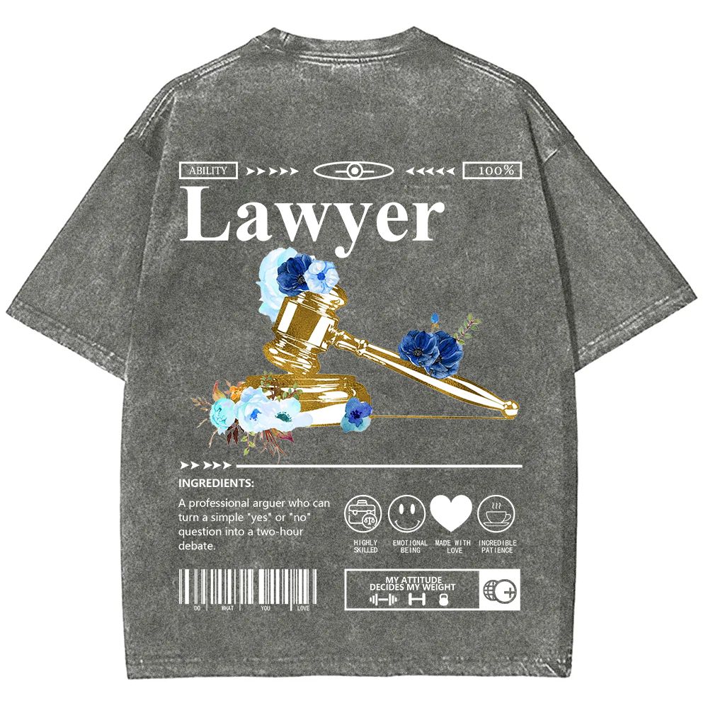 Lawyer Unisex Fit Washed T-Shirt?
