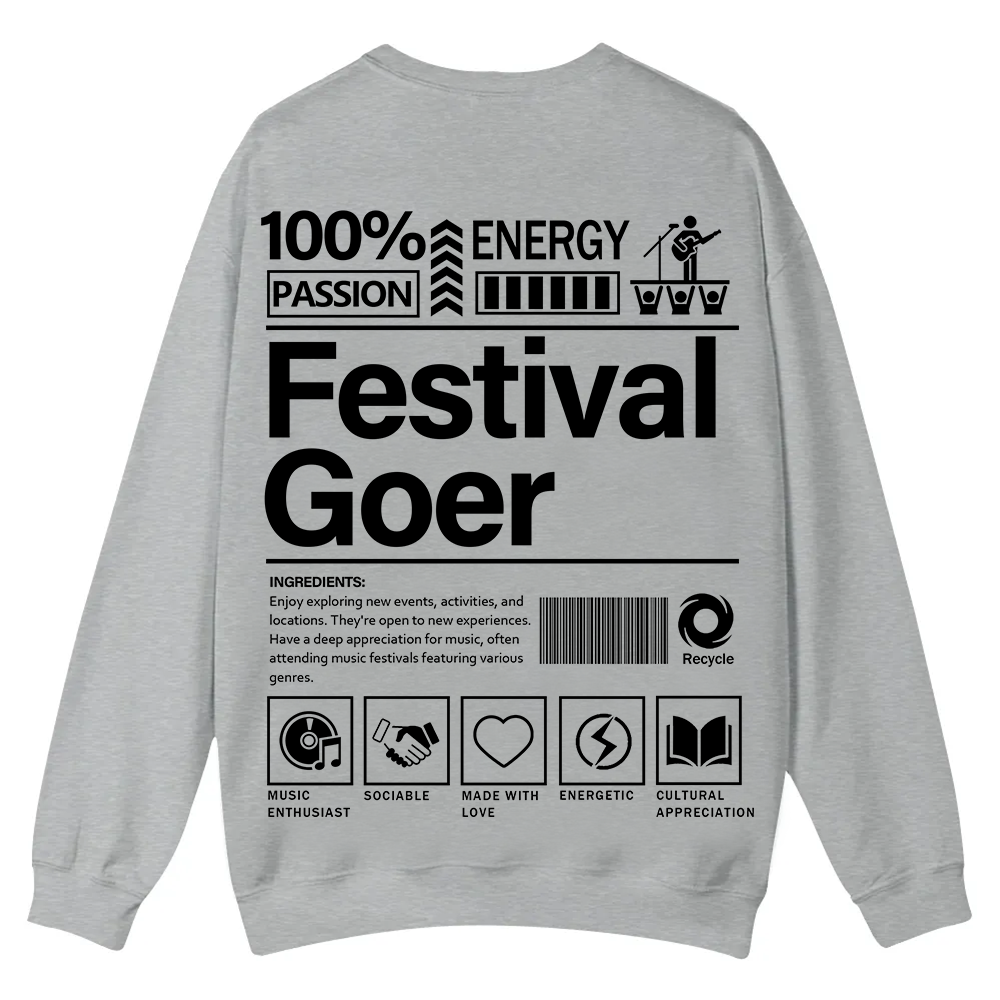 Festival Goer Casual Crewneck Sweatshirt wearishow