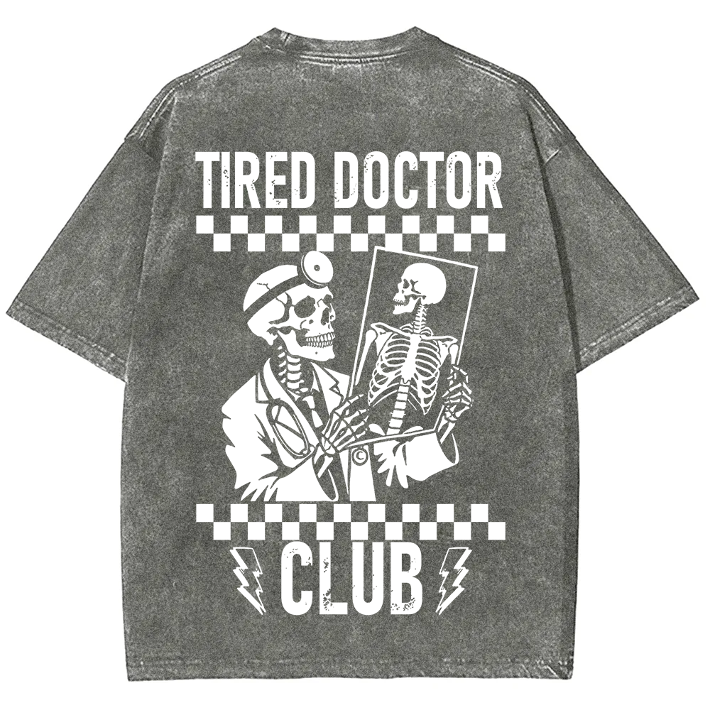 Tired Doctor Club Unisex Fit Washed T-Shirt