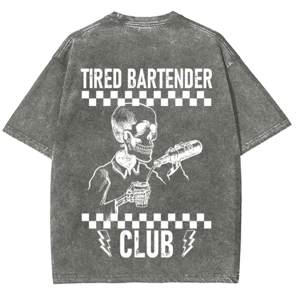 Tired Bartender Club Unisex Fit Washed T-Shirt?