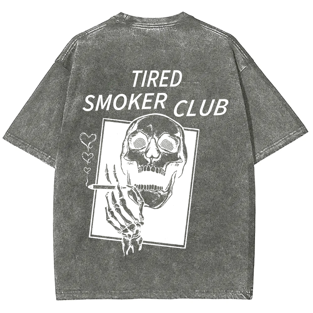 Tired Smoker Club Unisex Fit Washed T-Shirt