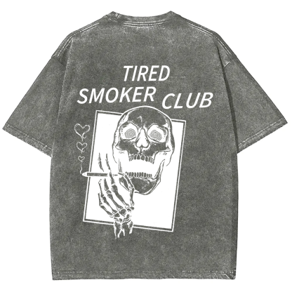 Tired Smoker Club Unisex Fit Washed T-Shirt