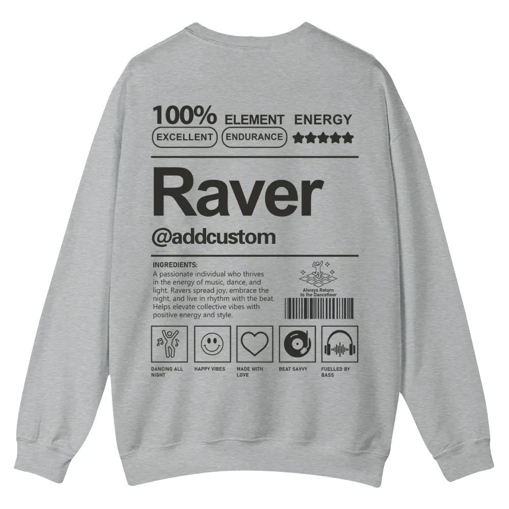 Addcustom Raver Casual Crewneck Sweatshirt wearishow