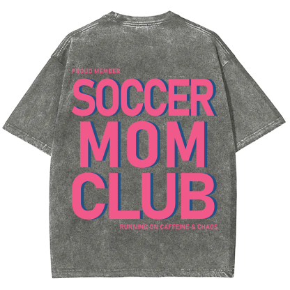 Soccer Mom Club Unisex Fit Washed T-Shirt