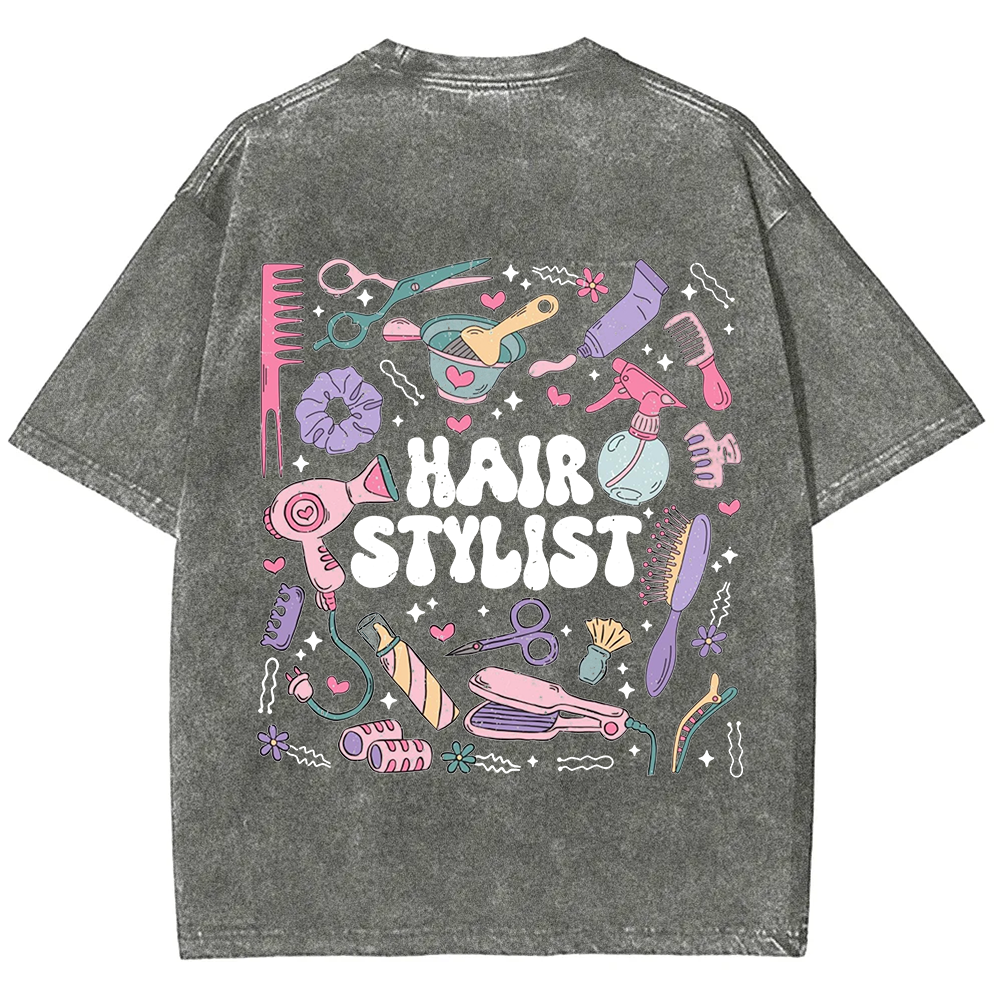 Hair Stylist Unisex Fit Washed T-Shirt