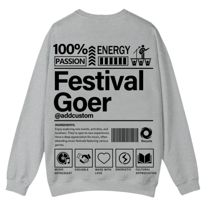 Festival Goer Custom Unisex Casual Crewneck Sweatshirt wearishow