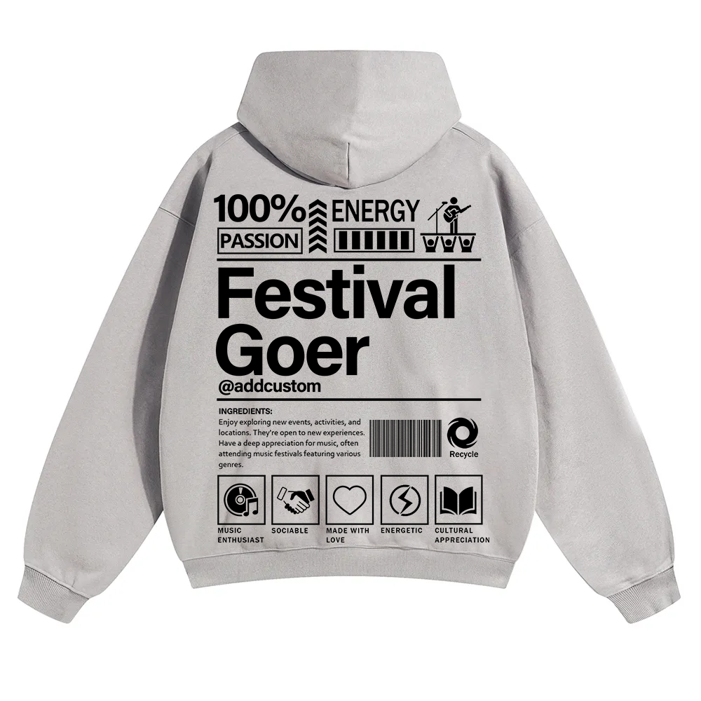 Festival Goer Custom Unisex Solid Color Hoodie wearishow