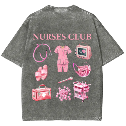 Nurses Club Unisex Fit Washed T-Shirt