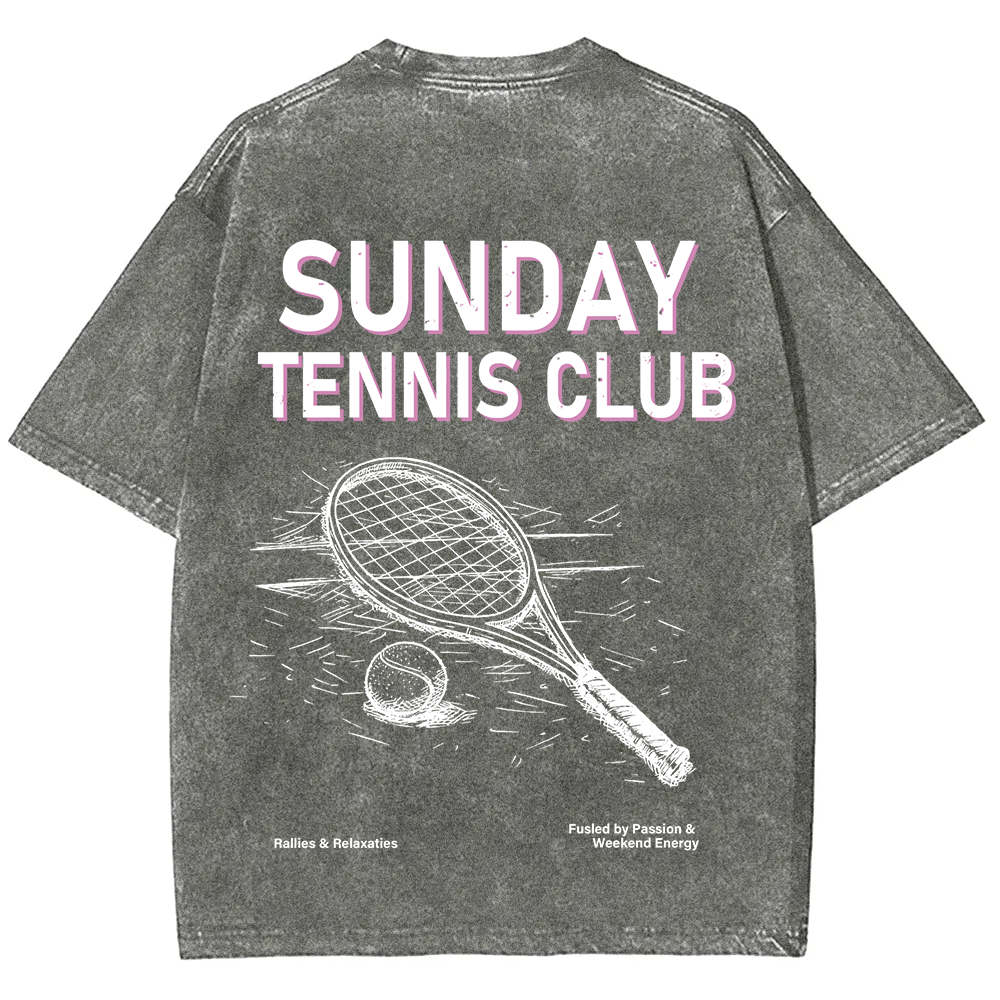 Sunday Tennis Club Unisex Fit Washed T-Shirt