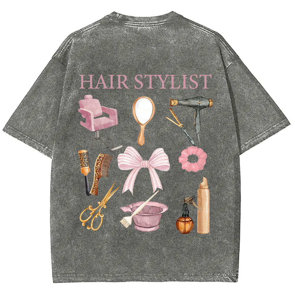 Hair Stylist Unisex Fit Washed T-Shirt