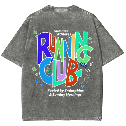 Running Club Unisex Washed T-Shirt