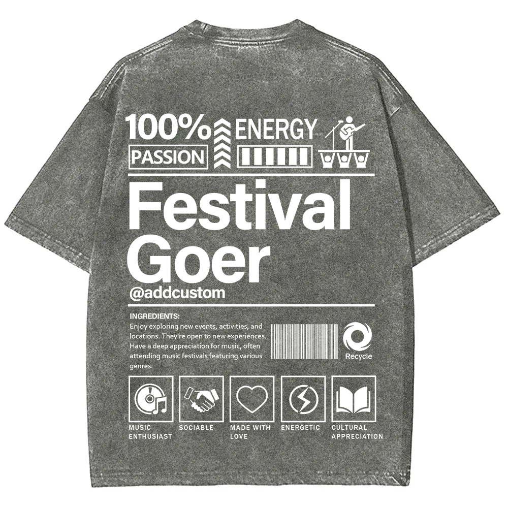 Festival Goer Custom Unisex Fit Washed T-Shirt