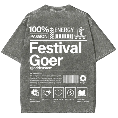 Festival Goer Custom Unisex Fit Washed T-Shirt