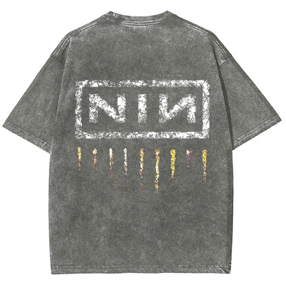 Unisex Vintage Washed Nine Inch Nails Band t-Shirt