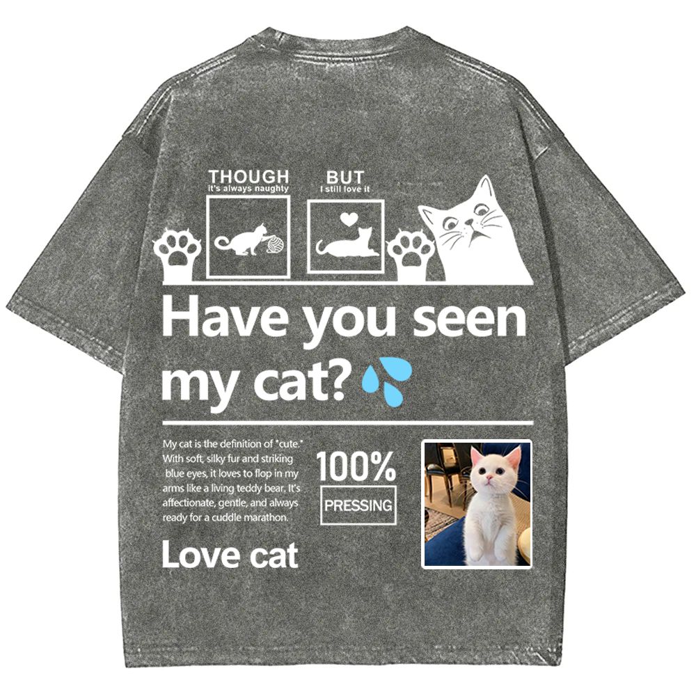 Cat Trick Customized Unisex Fit Washed T-Shirt