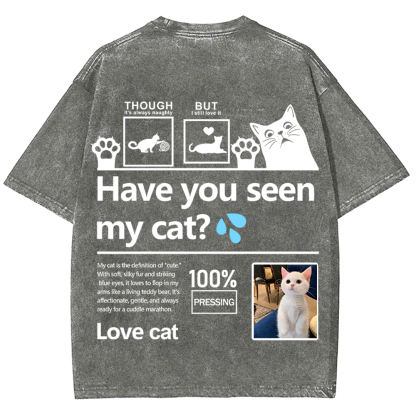 Cat Trick Customized Unisex Fit Washed T-Shirt