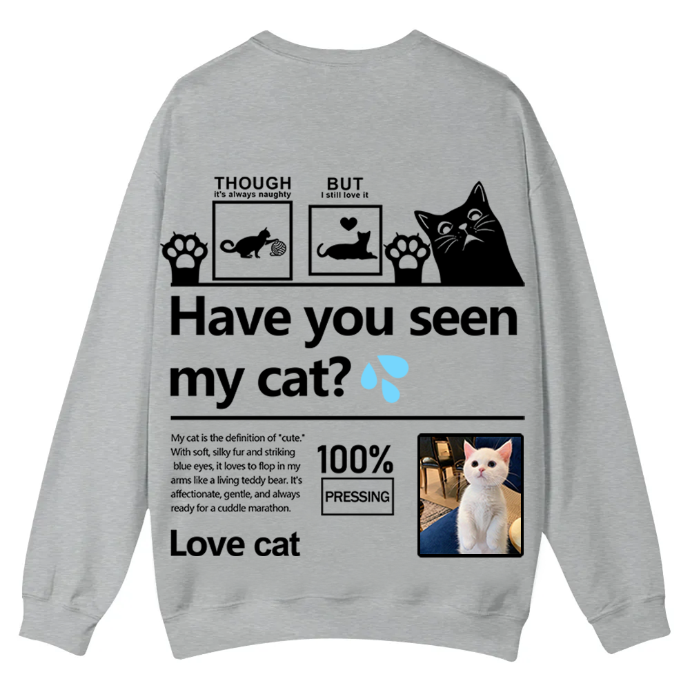 Cat Trick Customized Unisex Casual Crewneck Sweatshirt wearishow
