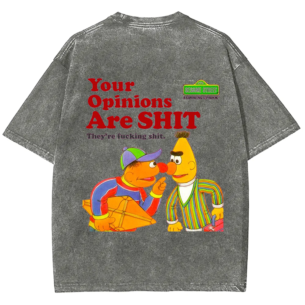Sesame Street Your Opinions Are SHIT Casual Printed t-Shirt