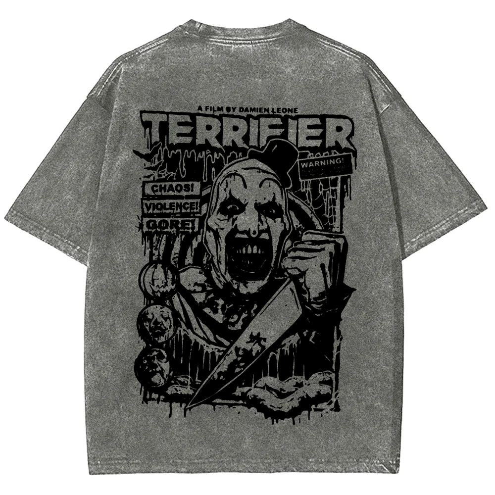 Unisex Vintage Terrifier Print Casual t-Shirt