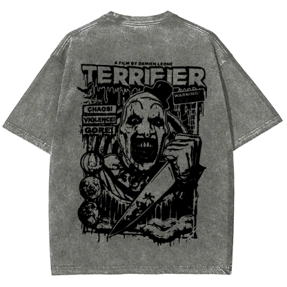 Unisex Vintage Terrifier Print Casual t-Shirt