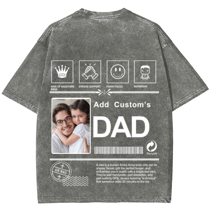 DAD Custom Unisex Fit Washed T-Shirt