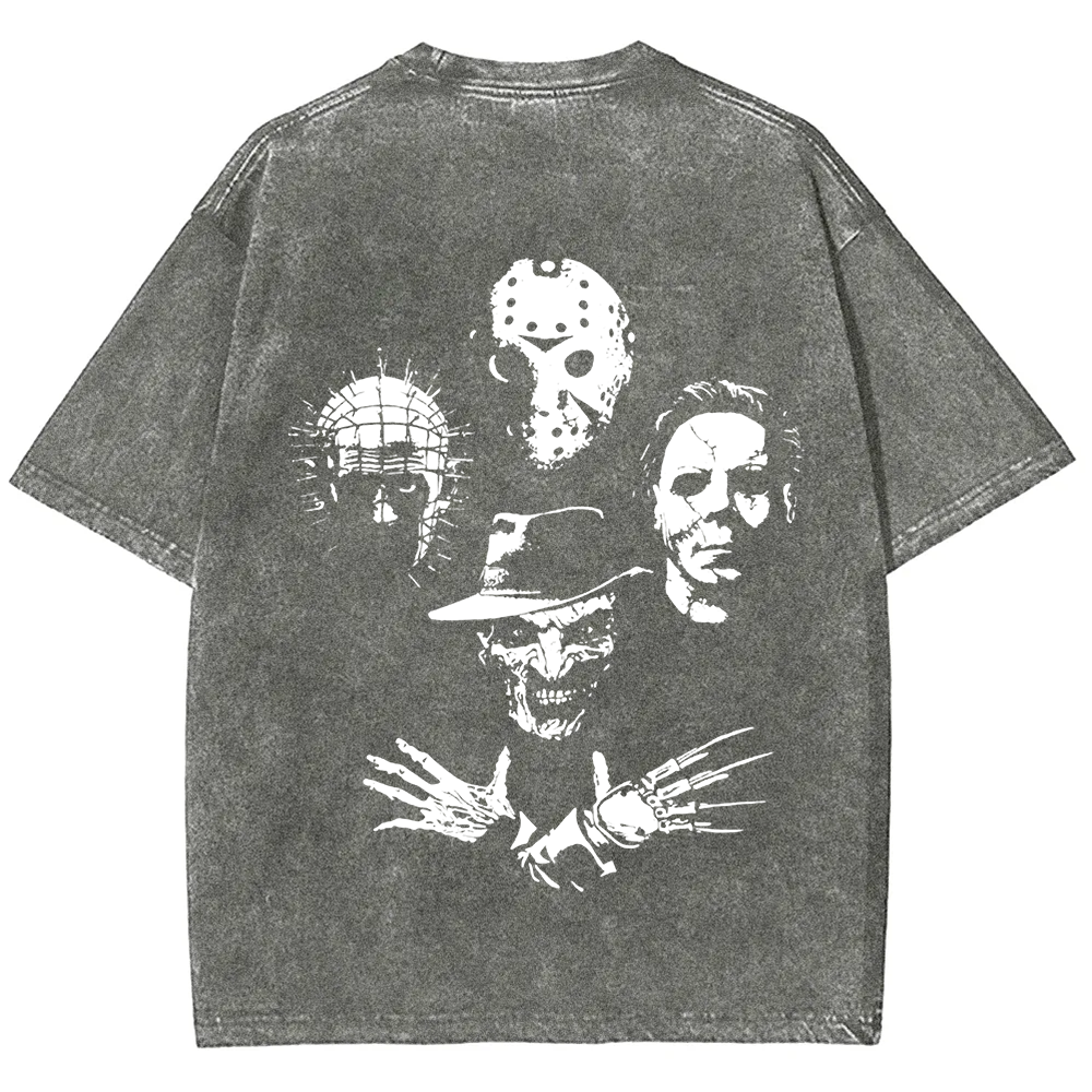 Horror Film t-Shirt Halloween Freddie Jason Hellraiser Grunge Rock Retro Black