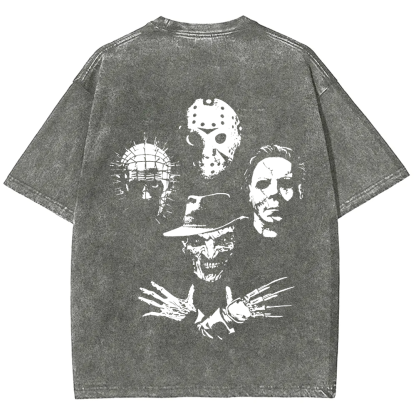 Horror Film t-Shirt Halloween Freddie Jason Hellraiser Grunge Rock Retro Black