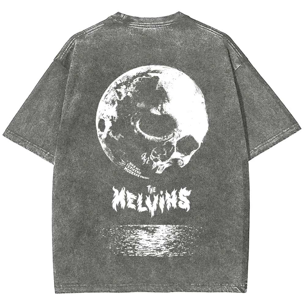 Unisex Washed The Melvins Concert Tour Moon t-Shirt
