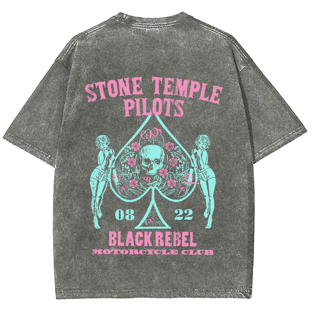 Unisex Washed Stone Temple Pilots Band t-Shirt