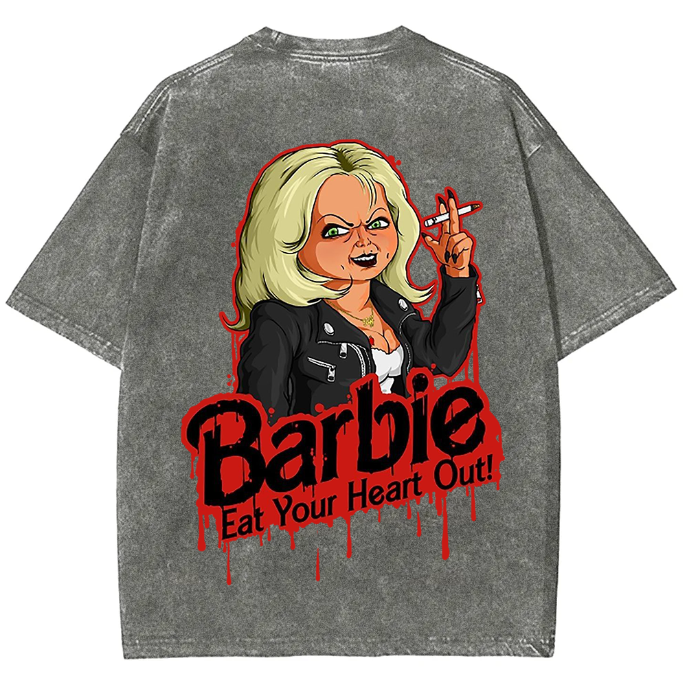 Unisex Casual chucky Barbie- Eat your heart out Printed t-Shirt