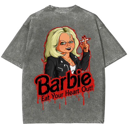 Unisex Casual chucky Barbie- Eat your heart out Printed t-Shirt