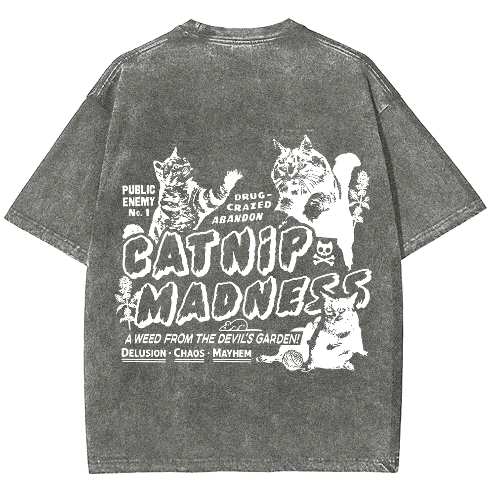 Unisex Vintage Washed catnip madness t-Shirt