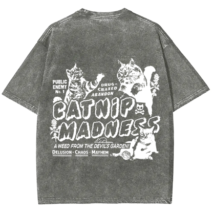 Unisex Vintage Washed catnip madness t-Shirt