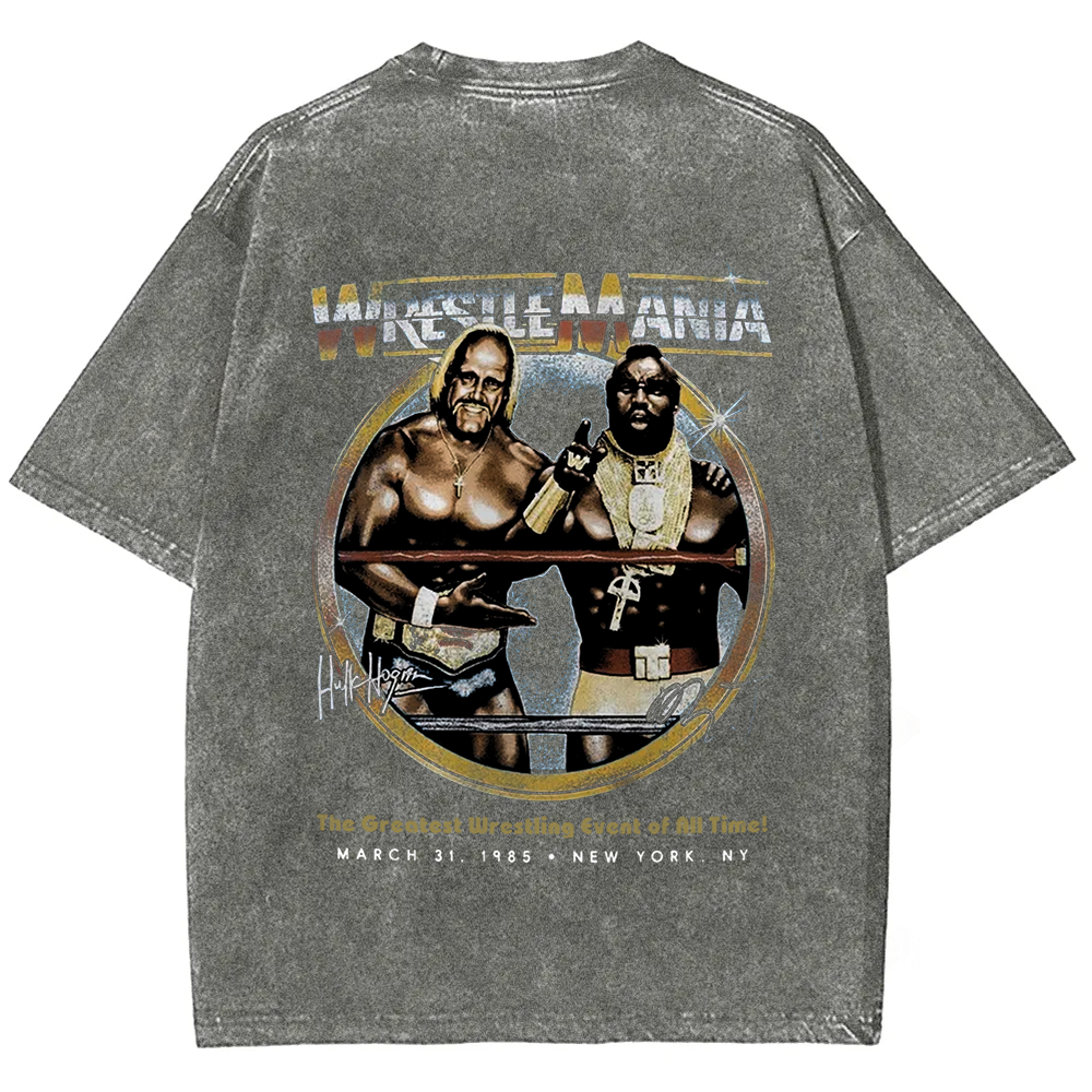 WWE Wrestle Mania - Hulk Hogan vs Mr T Casual Printed t-Shirt