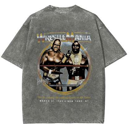 WWE Wrestle Mania - Hulk Hogan vs Mr T Casual Printed t-Shirt