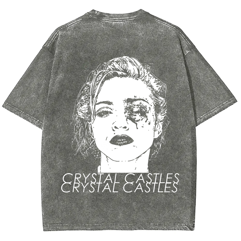 Unisex Washed Crystal Castles Band t-Shirt