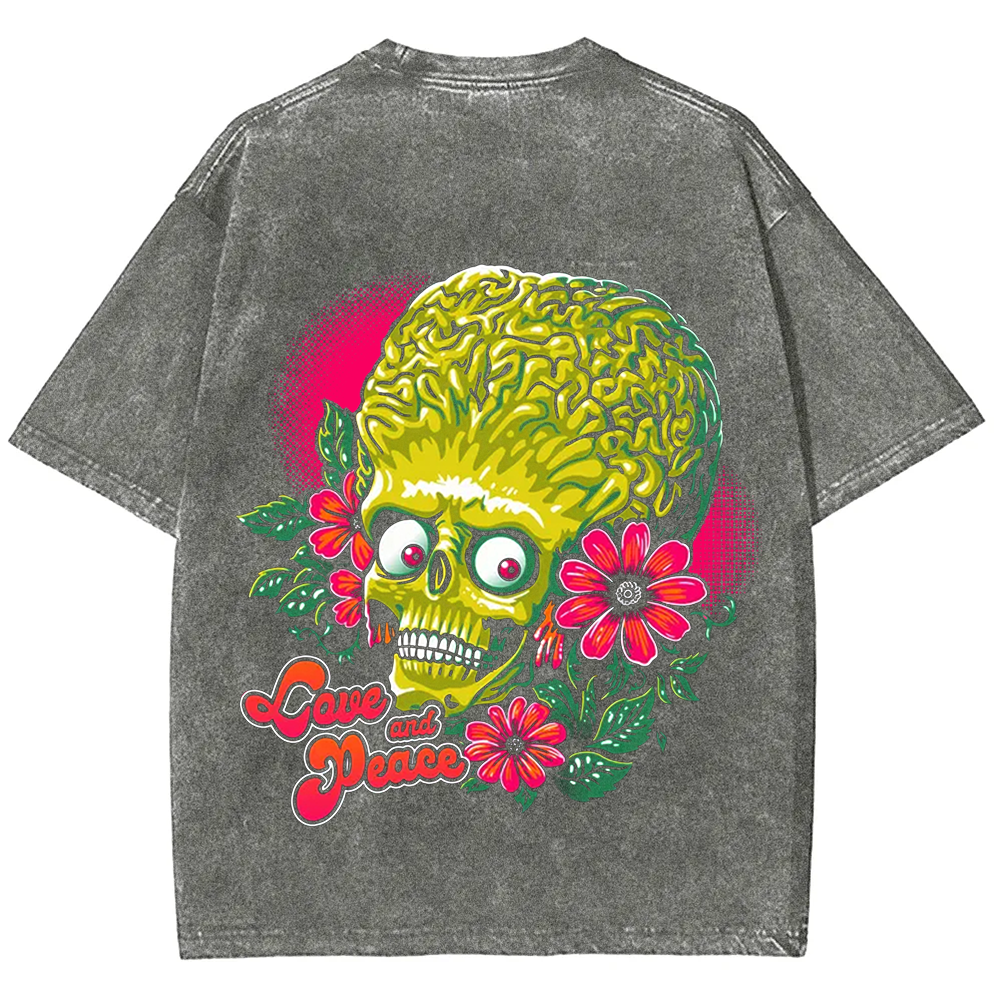 Unisex Vintage Washed  Love and Peace  t-Shirt