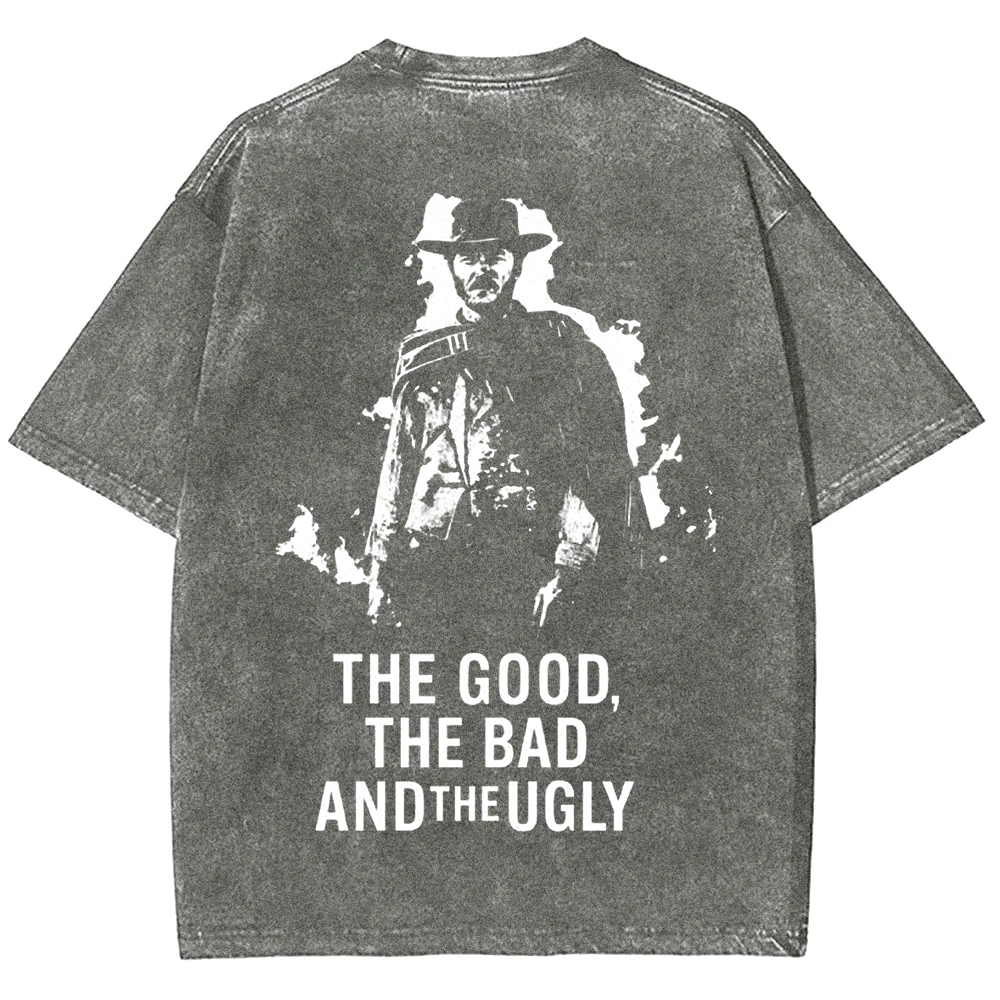 Unisex Vintage Washed The good ,the bad,the ugly, spaghetti Western movie  t-Shirt