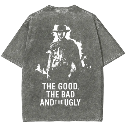 Unisex Vintage Washed The good ,the bad,the ugly, spaghetti Western movie  t-Shirt