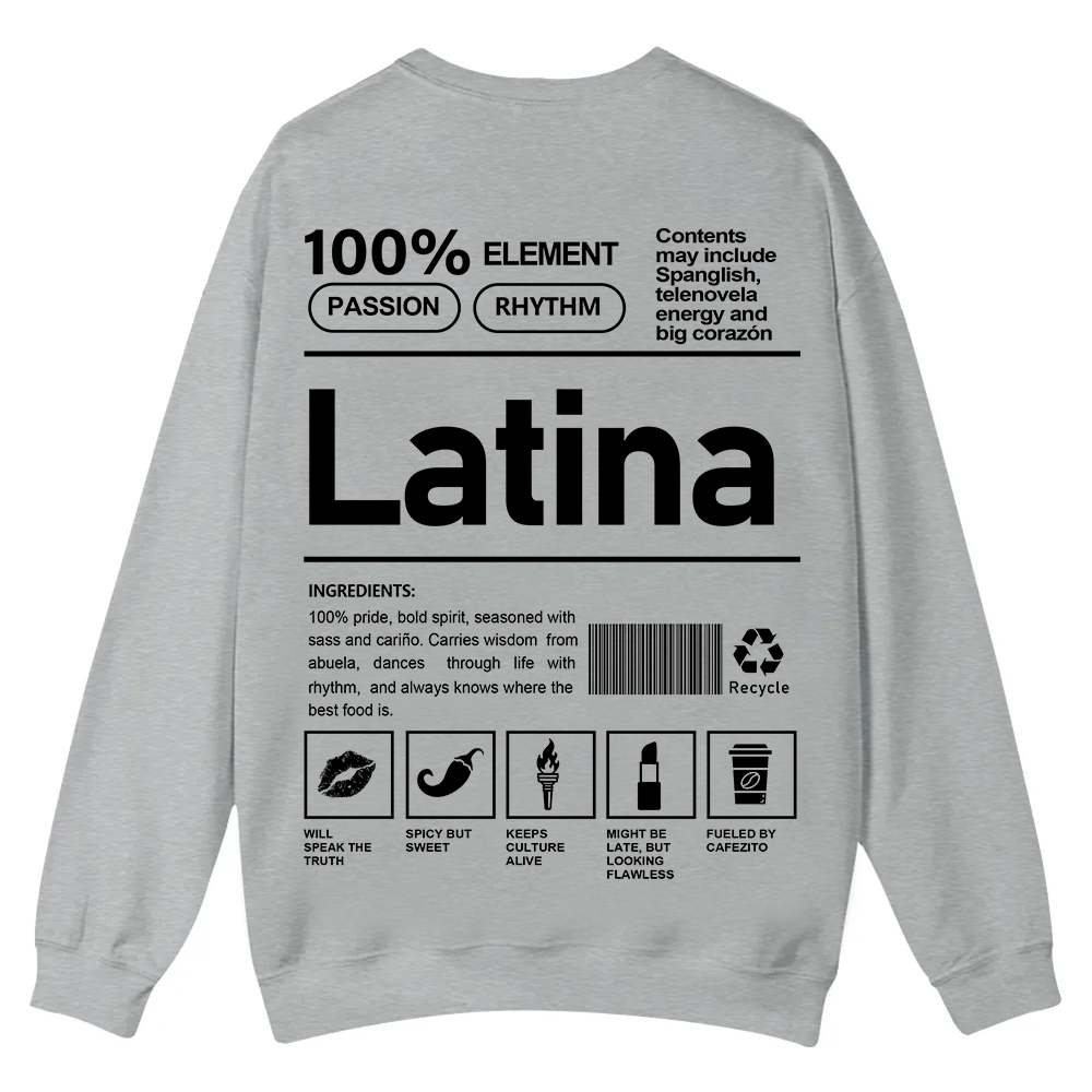 Latina Unisex Fit  Casual Crewneck Sweatshirt wearishow