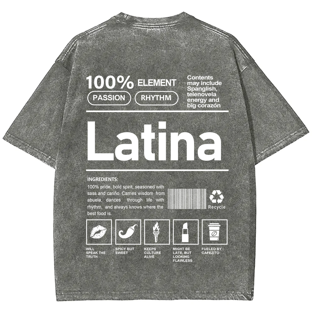 Latina Unisex Fit  Washed T-Shirt