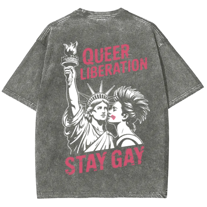Unisex Vintage Queer Liberation Stay Gay t-Shirt