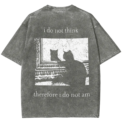 Unisex Vintage I do not think therefor I do not am Funny Cat t-Shirt