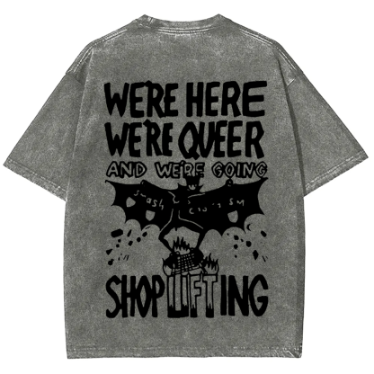 Unisex Vintage  We are Here， We are  Queer t-Shirt