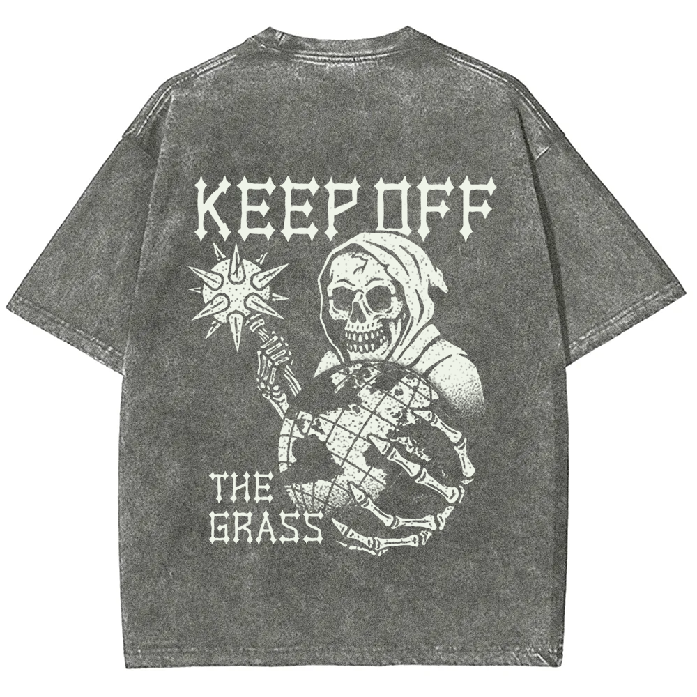 Unisex Vintage Keep Off The Grass Skull t-Shirt