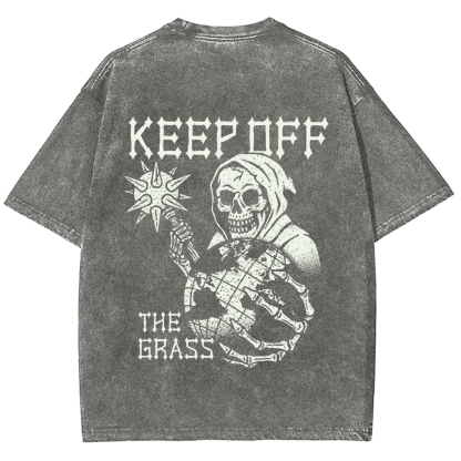Unisex Vintage Keep Off The Grass Skull t-Shirt